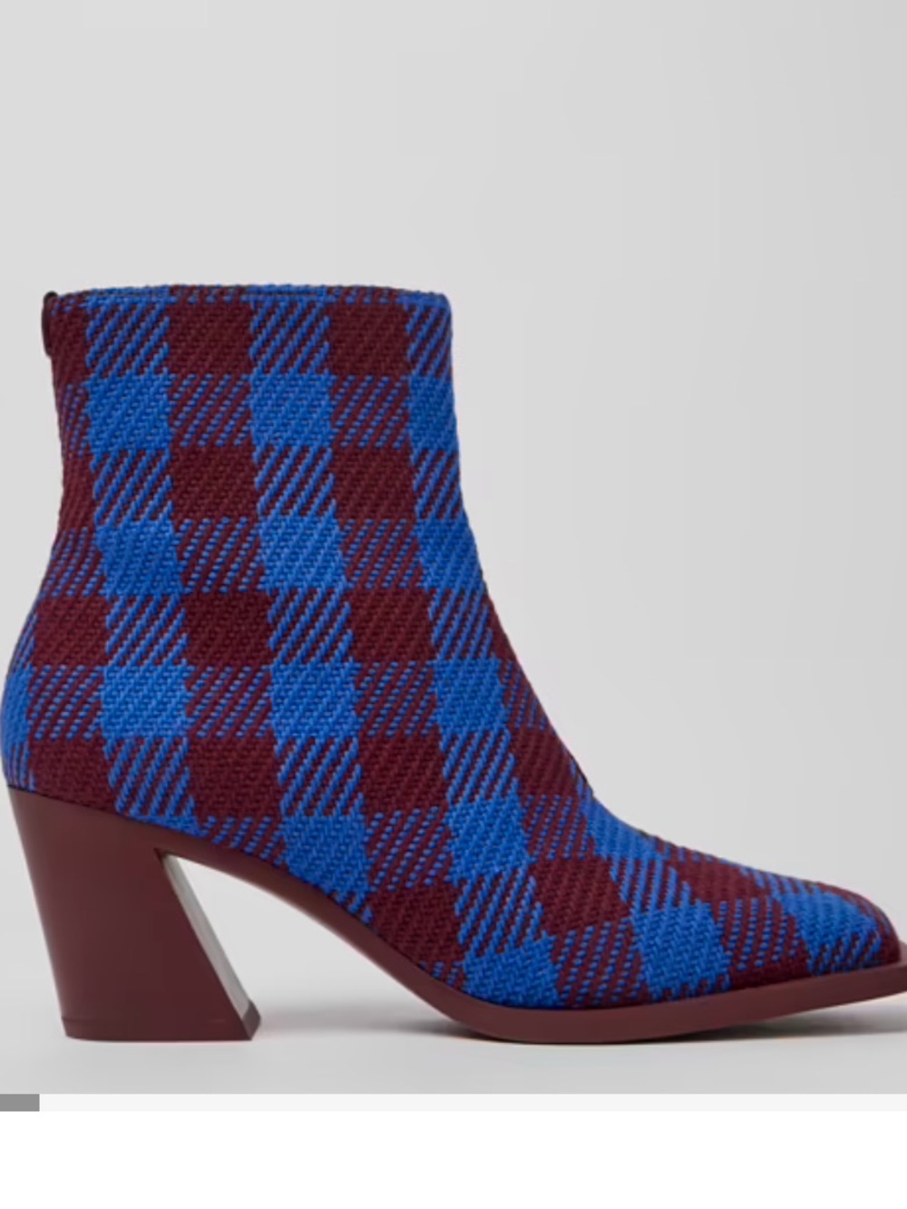 Camper Karole Blue and Burgundy Plaid Boots Worn Once!!!